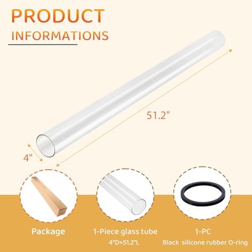 Patio Heater Glass Tube Replacement 51.2" Tall 4" Diameter - Image 3