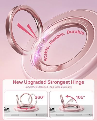 andobil [2026 3rd Gen Stability] Magnetic Phone Ring Grip for MagSafe, Pink - Image 5