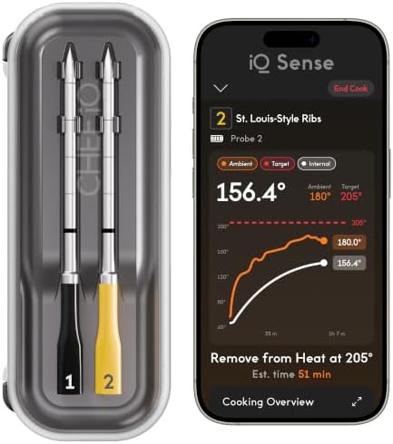 CHEF iQ Sense | Smart Wireless Meat Thermometer | 2 Ultra-Thin Probes | WiFi Unlimited Range | 1000°F Heat Safe | 5 Sensors | BBQ, Grill, Oven, Smoker, Air Fryer | Gen3 by Unknown
