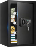 3.4 Cub Large Fireproof Safe for Home, Security Home Safes Water and Fireproof with Combination Lock, Alarm System and Removable Shelf, Anti-Theft Digital Fire Proof Safe for Home Document Valuables by EVSUVSRT