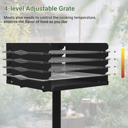 Park Grills, 256 Sq. In, Park Style Charcoal Grill - Image 4
