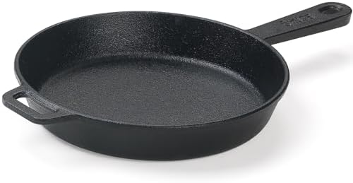 ESTAS 8 Inch Cast Iron Skillet – Pre-Seasoned Cast Iron Frying Pan for Searing, Frying & Baking – Oven, Stovetop, Grill & Campfire Safe – Heavy-Duty Even-Heat Cookware by Estas