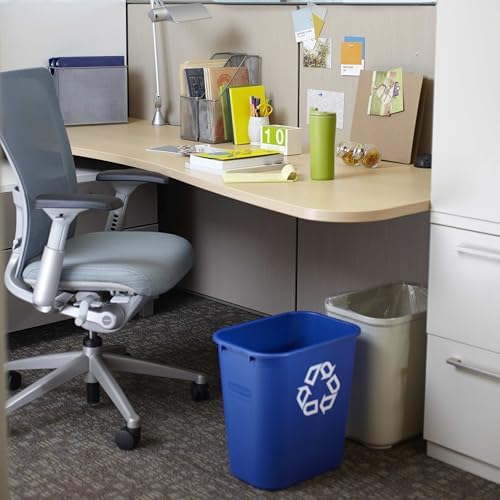 Rubbermaid Commercial Products Wastebasket, Blue Recycle, 7-Gallon - Image 6