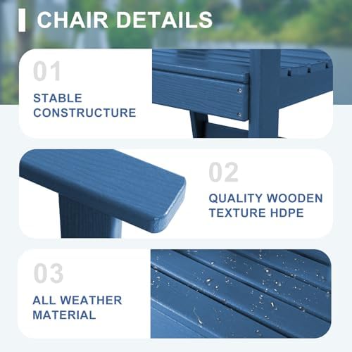 FUNBERRY Outdoor Dining Set, HDPE 7 Piece Dining Table Set with Chairs - Image 3