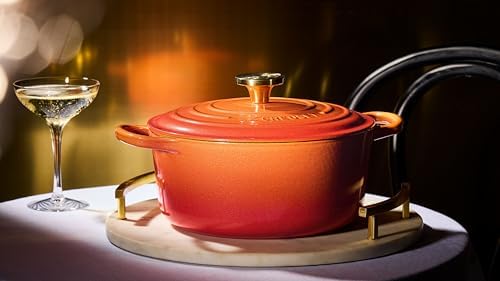 Le Creuset Enameled Cast Iron Round Dutch Oven, 4.5 qt., Flamme Doree - Image 6