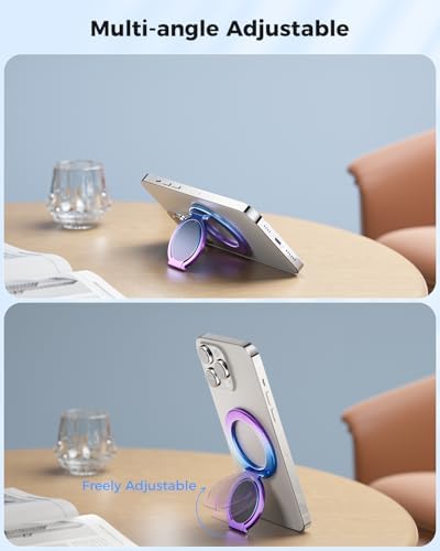 SUPERONE Dual-Sided Magnetic Ring Holder, Colorful Gym Phone Grip Kickstand - Image 4