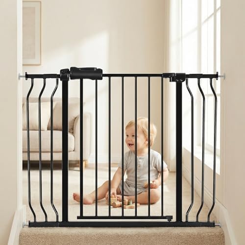 38.5 to 43.5 Inch Wide Baby Gate for Stairs Doorways by HOOOEN