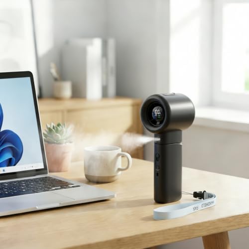 Handheld Turbo Misting Fan with LED Display & Safety Lock - Image 4
