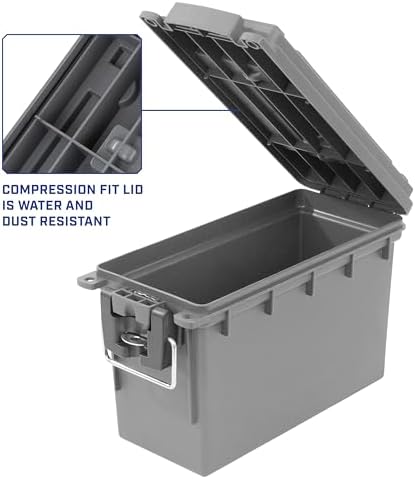 Sheffield 12628 Ammo Storage Box, Stackable .30 Cal Field Boxes, Water and Dust Resistant, Lockable Storage Box with Handle, Secures Hunting Gear, Supplies, and Bullets, Made in USA, | (Pack of 6) - Image 4