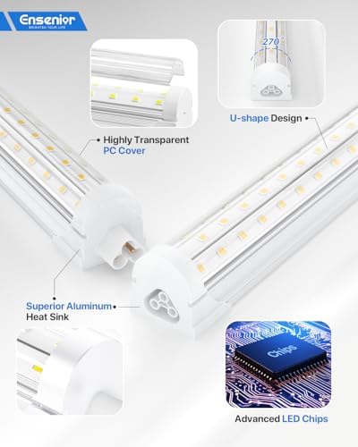 Ensenior 4FT LED Shop Lights, 6000K T8 Commercial Bay Lighting, 6 Pack - Image 4