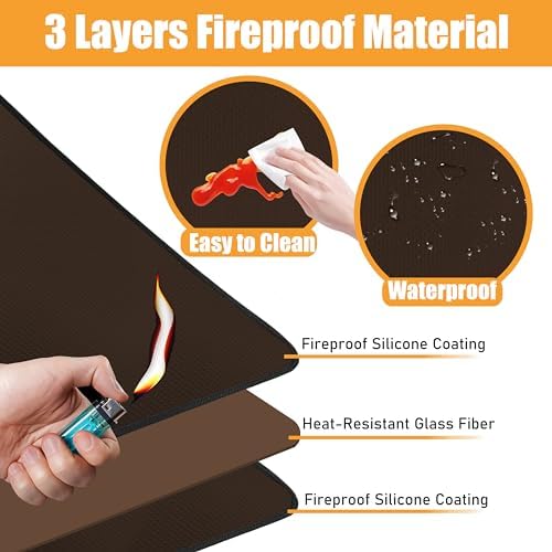 TOHONFOO Heat Resistant Mats for Countertop & Air Fryer, 18x15 in, Coffee - Image 2