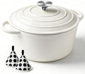 6 Quart Enameled Cast Iron Dutch Oven with Lid, Heavy Duty Cast Iron Pot for Braising, Stews, Roasting, Soup, Casseroles & Bread Baking, Nonstick Enamel Interior, Oven Safe to 500°F by COOKWINCastIron