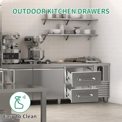 Outdoor Kitchen Drawers 14" W x 8.5" H x 23" D Stainless Steel Single Drawers with Ergonomic Handle for BBQ Island, Patio Grill Station & Outdoor Kitchen Cabinets - Image 5