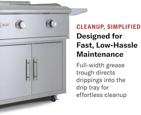 Blaze Premium LTE Built-In Natural Gas Griddle | 30-Inch Stainless Steel Flat Top with 36,000 BTUs | Illuminated Control Knobs | Push-and-Turn Flame Thrower Ignition | BLZ-GRIDDLE-LTE-NG - Image 5