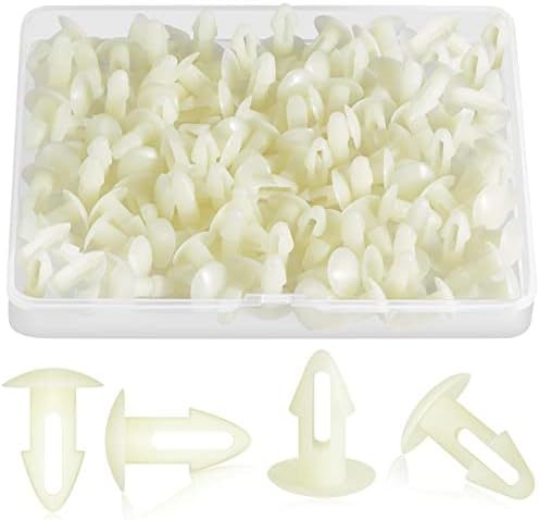100 Pcs Strapping Rivets 15/64 Inch Hole Patio Strapping Fasteners for Patio Furniture Repair Webbing Lawn Chair Lounge Accessories, 0.66 x 0.48 Inch (White) by Amyhill