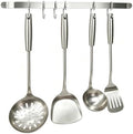 17" Kitchen Utensil Rack Wall Mounted Hanging Rail with 6 Hooks by eFrowsih