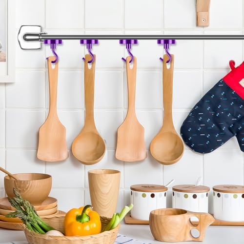 VNDUEEY Magnetic Hooks, 80 Lbs Heavy Duty Earth Magnets with Hooks for Cruise Cabin, Strong Magnetic Hooks for Hanging, Metal Magnetic Hanger for Grill, Fridge, Kitchen, Garage (Purple, Pack of 10) - Image 5