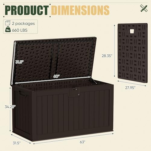 JUMMICO HDPE 250 Gallon Deck Box Double-Wall with Divider - Image 5