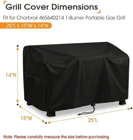 25" Tabletop Grill Cover for Charbroil 1 Burner Portable Grill - Image 2