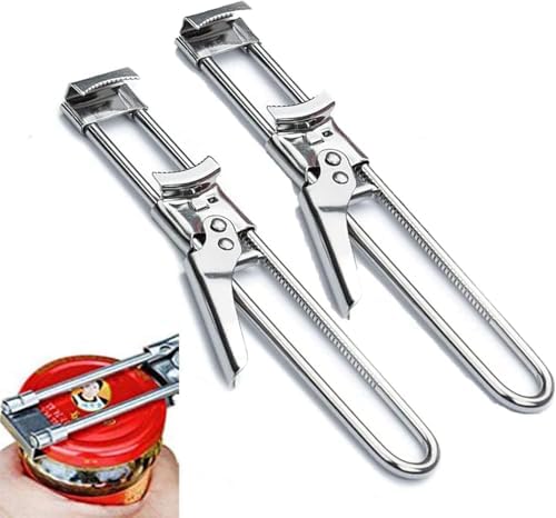 2PCS Master Jar & Bottle Opener,Adjustable Multifunctional Stainless Steel Can Opener Jar Lid Gripper,Manual,Kitchen Accessories by Unknown