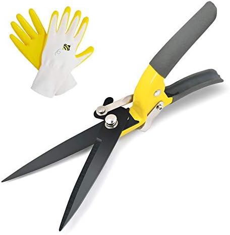 JARDINEER Sharp Grass Shears, Grass Clippers Handheld, Manual Grass Cutter Edging Shears for Lawn Garden by Jardineer