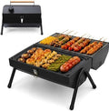 Tabletop Charcoal Grill, Portable Foldable Tabletop BBQ Grill with Dual Sided Griddle & Grill, Compact Folded Design, Thickened Body for Camping, Picnic & Outdoor Cooking by Unknown