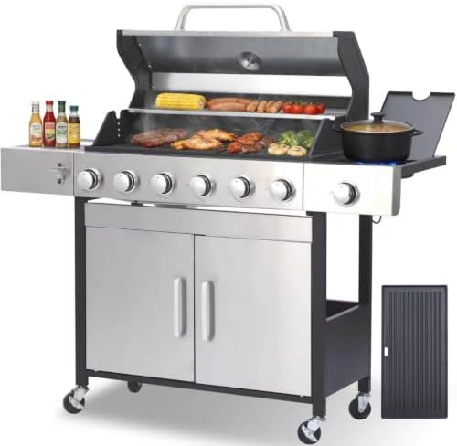 6-Burner Propane Gas Grill with Side Burner by LabolataOutdoorGrills