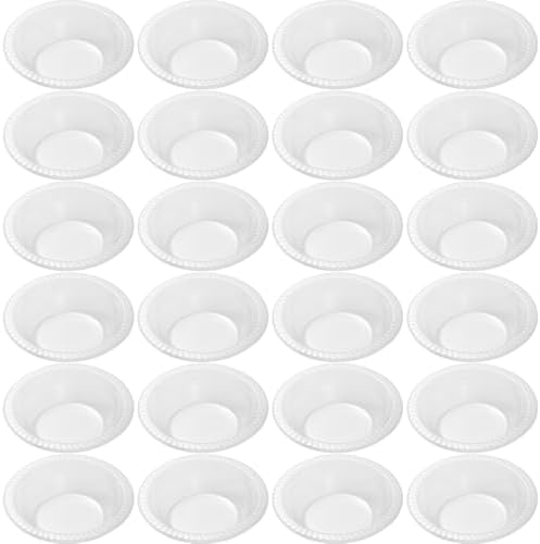 24 Pack 12 oz Disposable Plastic Bowls Dessert, Ice Cream, Salad, Soup Serving Cups for Party, Picnic, Food Snacks (Clear) by Unknown