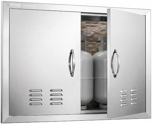 VEVOR Outdoor Kitchen Doors 30W x 21H Inch 304 Stainless Steel Double Doors by VEVOR