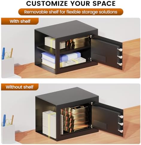 9.84'' H Home Safe Box, Small Safe with Fireproof Waterproof Bag - Image 2