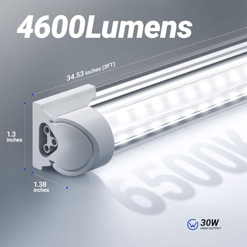 Barrina T8 LED Shop Lights, 3FT 30W 4600LM 6500K, High Output Tube, 6 Packs - Image 3