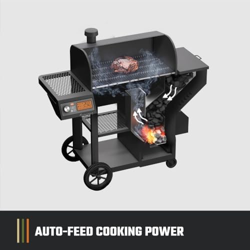 Oklahoma Joe's Tahoma 900 Auto-Feed Charcoal Smoker and Grill w/Wi-Fi with 900 sq. in. Cooking Area in Black - Image 3
