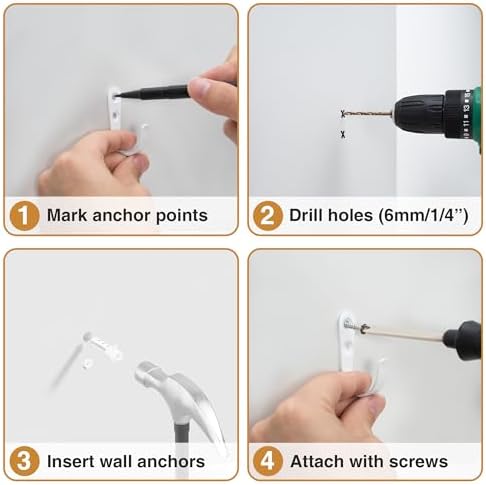 10Pcs Wall Hooks, White Metal Coat and Towel Hooks, Holds Up to 40 lbs - Image 6