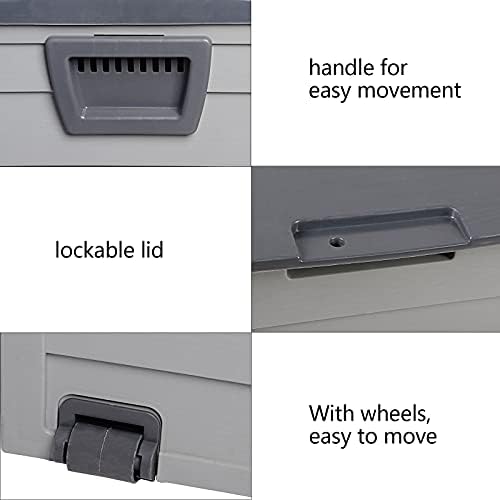 Deck Box, 75Gallon Large Resin Deck Box,Waterproof Outdoor Storage, Indoor Outdoor Organization for Patio Furniture, Garden Tools,Grey - Image 5