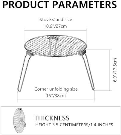 Round grill,Foldable grill,Campfire grill with Carry Bag (Medium) - Image 2