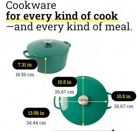 Lodge 5 Quart Cast Iron Elements Enamel Dutch Oven - Clover - Image 5