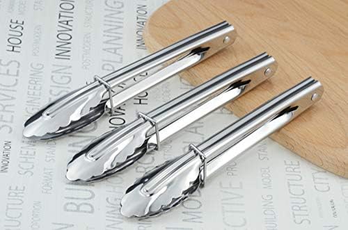 HINMAY Mini Stainless Steel Serving Tongs Small Tongs Set (7-Inch 3 Pieces) - Image 4