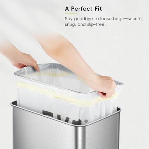 EKO 12.9 Gallon / 45-49 Liter, 60 Count Drawstring Trash Bags, Extra-Strong Unscented Garbage Bags, Easy-Dispense Roll for Kitchen & Household Use, Resists Tears, Leaks and Punctures, Code J, White - Image 2