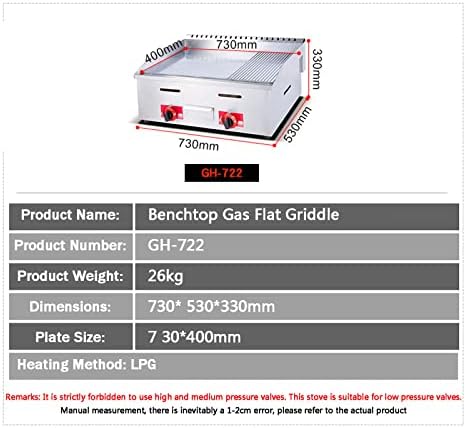 Commercial Gas Griddle,Restaurant Burger Grill,Outdoor Gas Griddle,for Parties and Camping (722) - Image 2