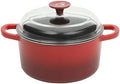 Crock Pot Artisan 3-Quart Round Cast Iron Dutch Oven With Oven Safe Borasilicate Lid - Red by Crock-PotBrand