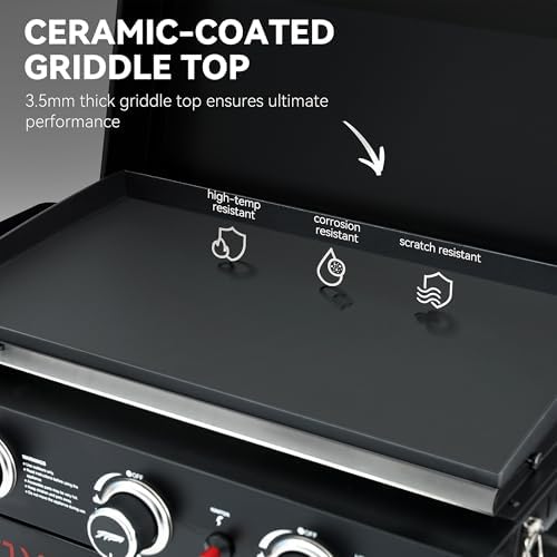 Royal Gourmet PD3001 3-Burner Propane Gas Griddle with Collapsible Stand - Image 6