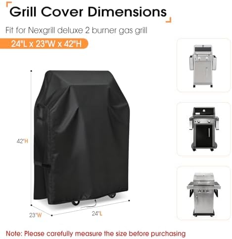 24" Grill Cover for Nexgrill Deluxe 2-Burner Grill, 24x23x42 Inch - Image 2