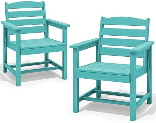 SERWALL Patio Dining Chair Set of 2,All Weather HDPE Dining Chair, Aruba by SERWALL