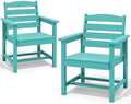 SERWALL Patio Dining Chair Set of 2,All Weather HDPE Dining Chair, Aruba by SERWALL