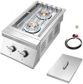 Single Grilling Side Burner for BBQ Grill Island, 30,000 BTU,Liquid Propane Side Burner for Outdoor Kitchen, Convertible to Natural Gas, 304 Stainless Steel by Unknown