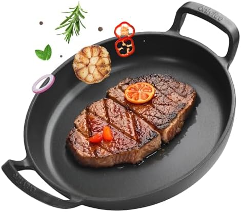 onlyfire Pre-Seasoned Cast Iron Skillet with Dual Handles, 10 Inch by onlyfire