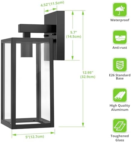 MAXvolador Outdoor Wall Light Fixtures, Exterior Waterproof Wall Lanterns - Image 4