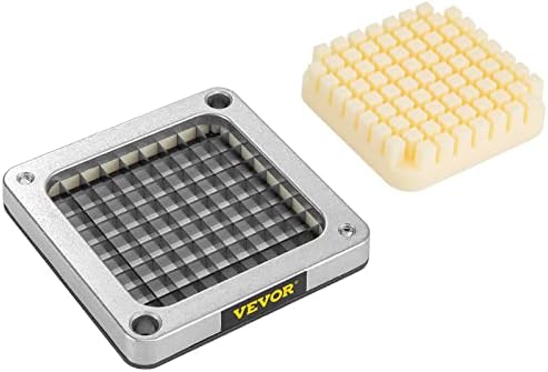 VEVOR Replacement Chopper Blade, 3/8 inch, 3 PCS French Fry Blade Assembly with 6 Extra Knives, Stainless Steel Dicer Parts and Push Block for Cutting Potatoes Carrots Onions Cucumbers Mushrooms - Image 4