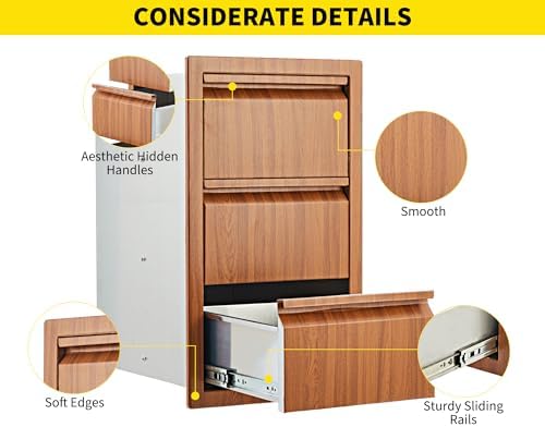 Takywep Outdoor Kitchen Drawers 14.7W x 24.5H x 18.5D, Flush Mount - Image 5