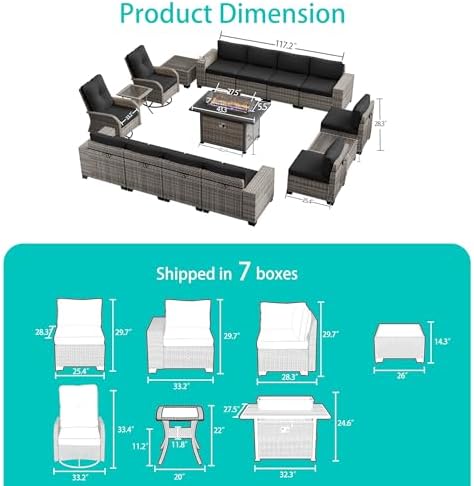 Outdoor Patio Furniture Set PE Wicker Rattan Outdoor Sectional Sofa - Image 5